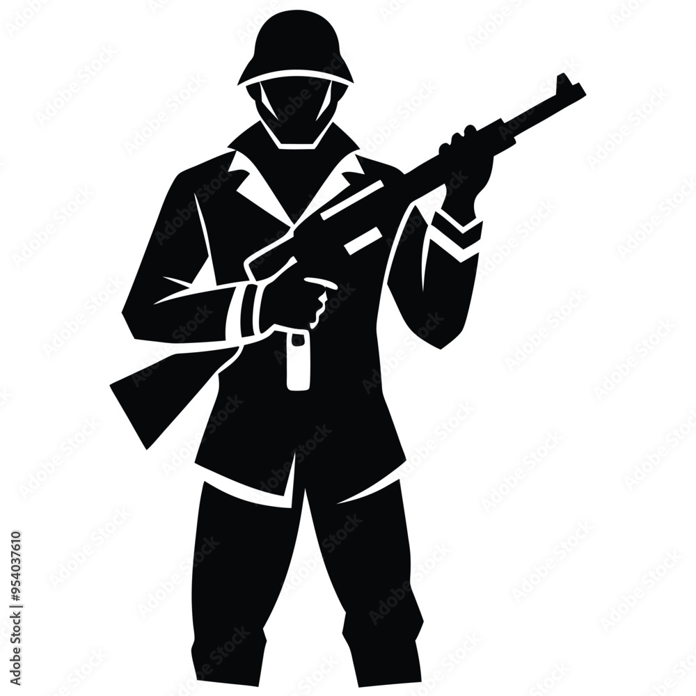 Silhouette of a Shooter Aiming to Fire with a Gun, Dynamic Figure in Action Pose on a White Background, High-Contrast Black Silhouette for Illustrations, Posters, and Graphic Designs Silhouette of a Shooter Aiming to Fire with a Gun, Dynamic Figure in Action Pose on a White Background, High-Contrast Black Silhouette for Illustrations, Posters, and Graphic Designs