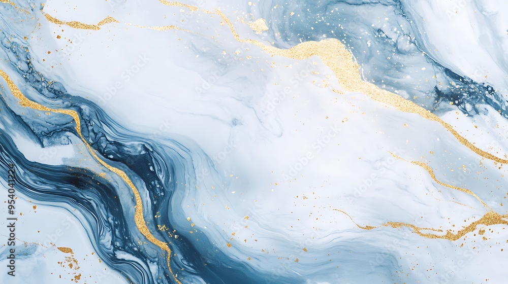 Abstract Blue and Gold Swirling Marble Texture Abstract Blue and Gold Swirling Marble Texture