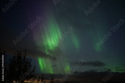 Wallpaper Mural aurora borealis over the mountains Torontodigital.ca