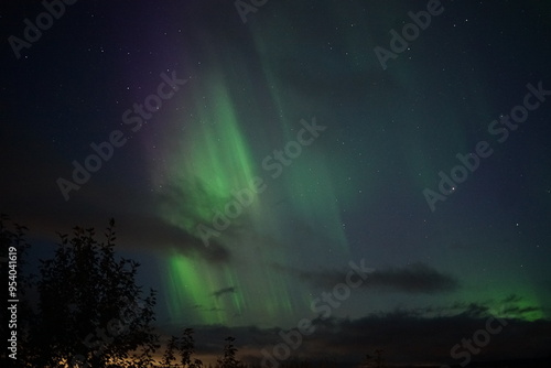 Wallpaper Mural aurora borealis over the mountains Torontodigital.ca