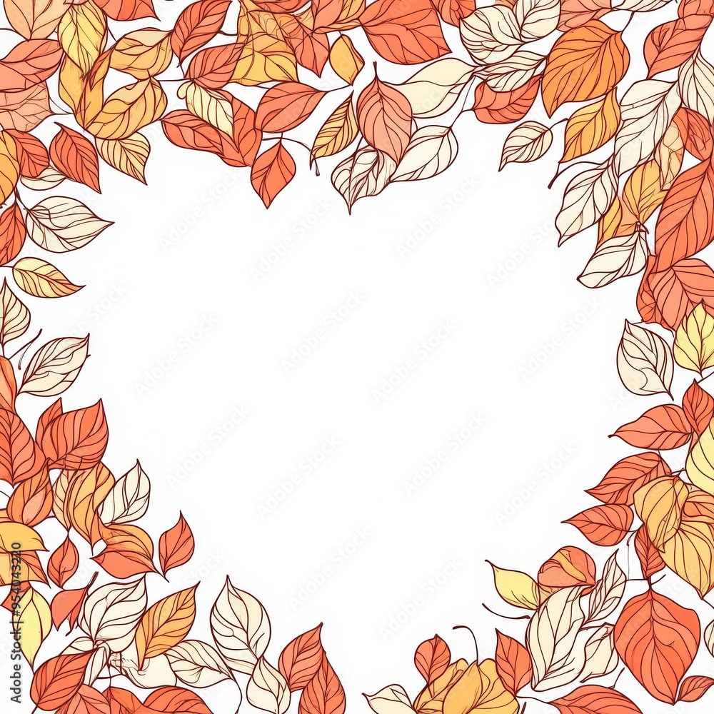 frame of colorful autumn leaves on a white background photo frame of colorful autumn leaves on a white background photo