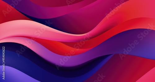 A vibrant abstract design featuring flowing waves of red, pink, and purple, perfect for backgrounds or digital art.