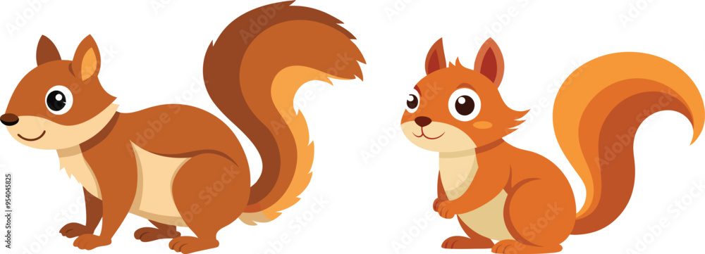 Vector of cartoon squirrel illustration on white Vector of cartoon squirrel illustration on white