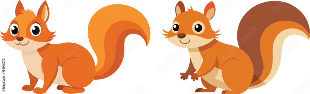 Vector of cartoon squirrel illustration on white Vector of cartoon squirrel illustration on white