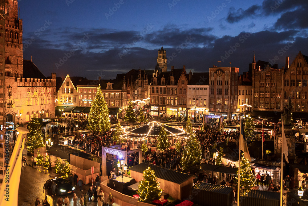 Obraz premium Christmas Market in Brugges, Belgium