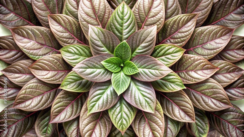 Fototapeta premium Intricate leaf pattern forms a symmetrical mandala.