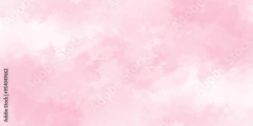 Abstract pink Wall Texture with Watercolor Brush Strokes. Soft pink pastel watercolor background. party invitation, packaging, surface design. Grunge and textured banner with free copy space.	