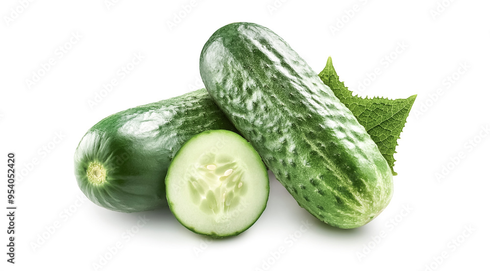 Fresh cucumbers isolated on white background Fresh cucumbers isolated on white background