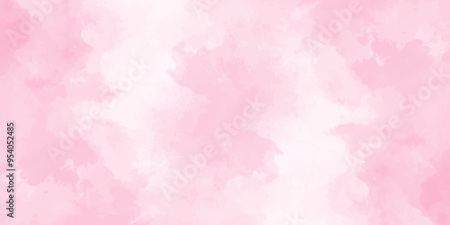 Abstract pink Wall Texture with Watercolor Brush Strokes. Soft pink pastel watercolor background. party invitation, packaging, surface design. Grunge and textured banner with free copy space.	
