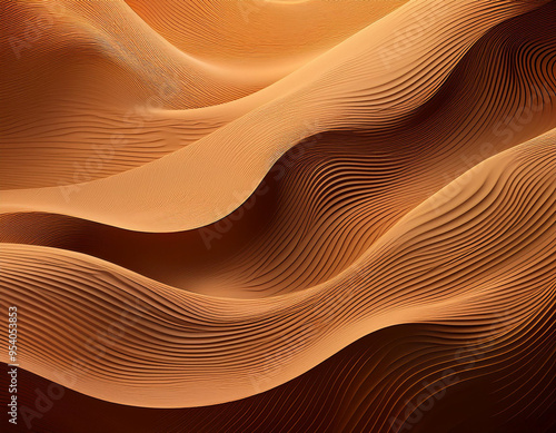 Sand Dunes Illustration Wavy, Earthy Textures Creating a Soft, Natural Desert Pattern Background