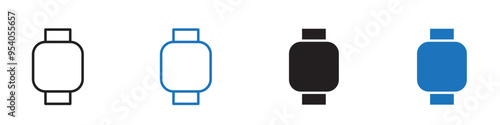 Wristwatch icon Vector set outline