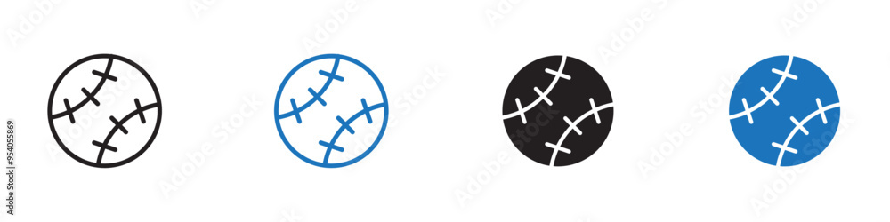 Base ball icon Vector set outline Base ball icon Vector set outline