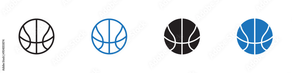 Basket ball icon Vector set outline Basket ball icon Vector set outline