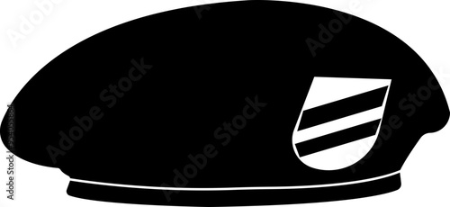 Military beret cap icon in flat. isolated on transparent background Hat icons, captain hat icon, police cap, sun visor, beret, cowboy, military hat. Vector for apps or website