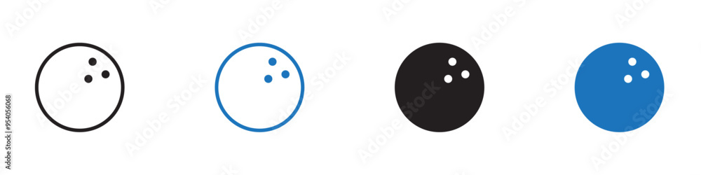 Bowling ball icon Vector set outline Bowling ball icon Vector set outline