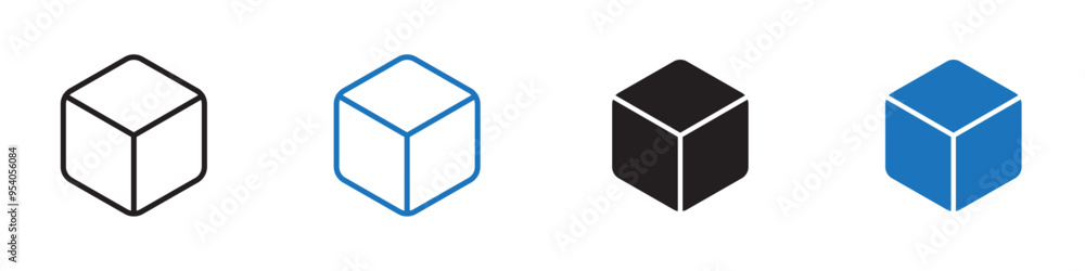Box icon Vector set outline Box icon Vector set outline