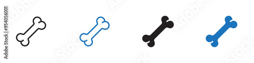 Bone icon Vector set outline