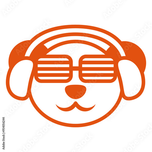 Panda Bear Zoo Animal Funny Cute Face Ears Listening Headphone Sunglasses Music Listen Loud Bass Sound DJ Party Night Clubber Raver Disco Club Band Concert Techno Discothek Cool Love Humor Fun Design
