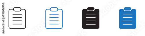 Clipboard icon Vector set outline