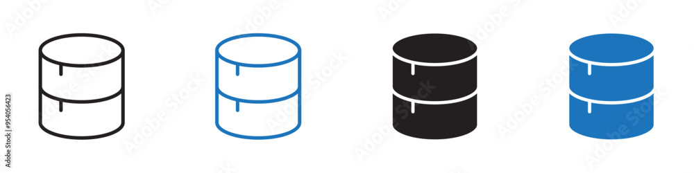 Databasae icon Vector set outline Databasae icon Vector set outline