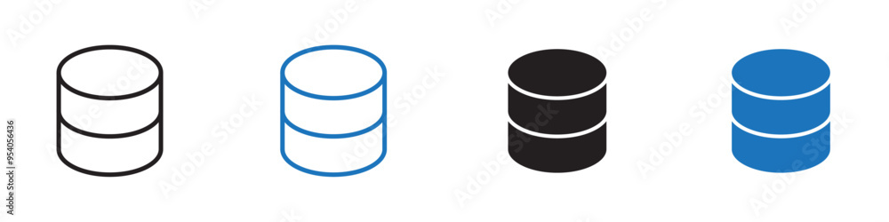 Database icon Vector set outline Database icon Vector set outline