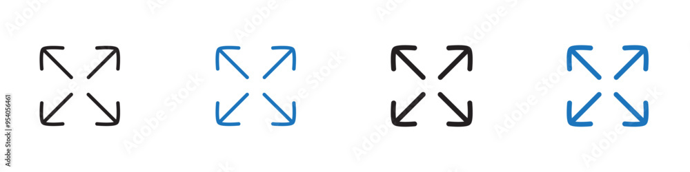 Expand icon Vector set outline Expand icon Vector set outline
