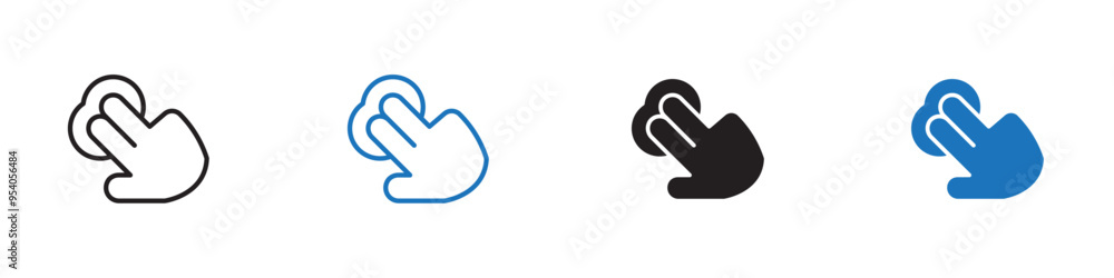 Double click icon icon Vector set outline Double click icon icon Vector set outline