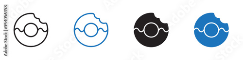 Donut icon Vector set outline
