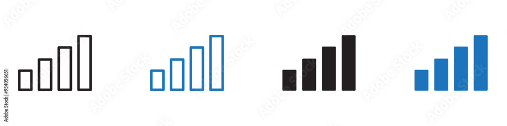 Growing graph icon Vector set outline Growing graph icon Vector set outline