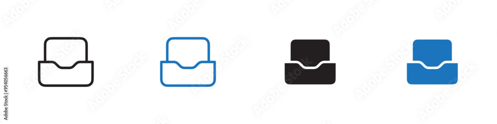 Inbox icon Vector set outline Inbox icon Vector set outline