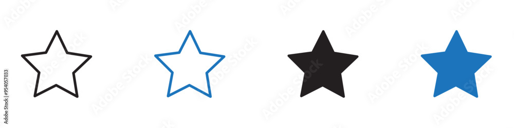 Star icon Vector set outline Star icon Vector set outline