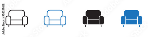 Sofa icon Vector set outline