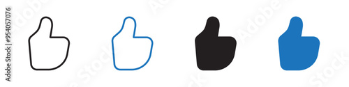 Thumbs up icon Vector set outline