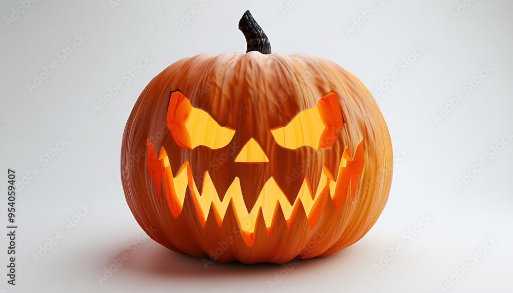 halloween jack o lantern pumpkin with a spooky face isolated on a white background halloween jack o lantern pumpkin with a spooky face isolated on a white background