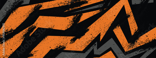 Abstract orange black background for sports racing premium vector design