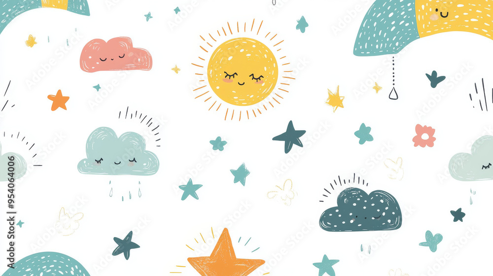 This vector illustration features a charming assembly of cute animals—lion, zebra, crocodile, hippo, and rhino—set against a Scandinavian-inspired design. The animals are depicted with soft, friendly This vector illustration features a charming assembly of cute animals—lion, zebra, crocodile, hippo, and rhino—set against a Scandinavian-inspired design. The animals are depicted with soft, friendly