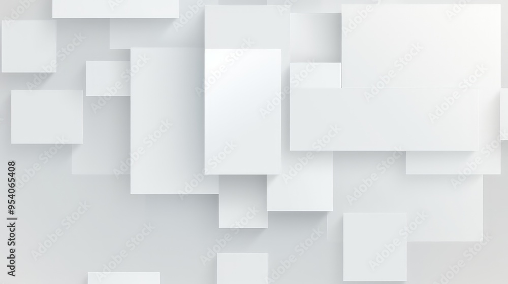 A minimalist abstract design featuring overlapping white rectangles with subtle shadows. A minimalist abstract design featuring overlapping white rectangles with subtle shadows.