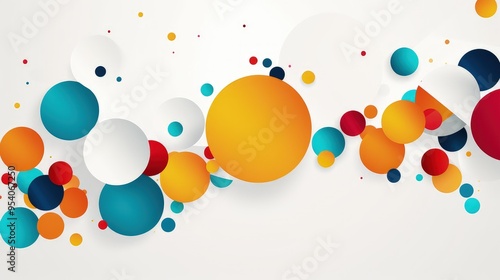 A vibrant composition of colorful circles and shapes against a light background, ideal for graphic design or artistic projects.