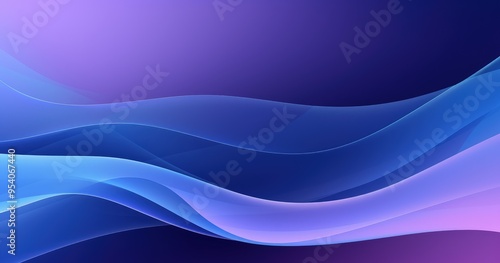 A smooth gradient of blue and purple waves creates an abstract background, ideal for digital designs or presentations.