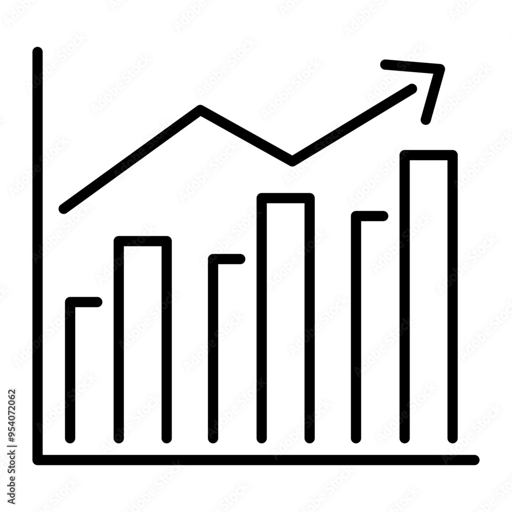 Growth chart icon designed in line style Growth chart icon designed in line style