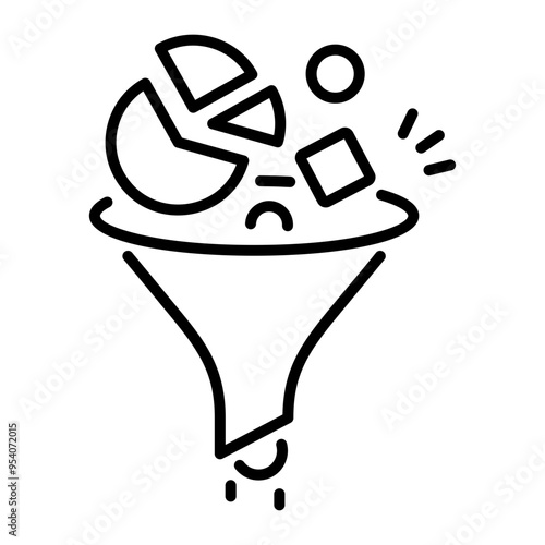 Data filter icon in line style 