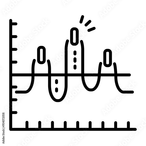 A line icon of average graph  