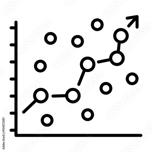 An outline icon of regression analysis  photo