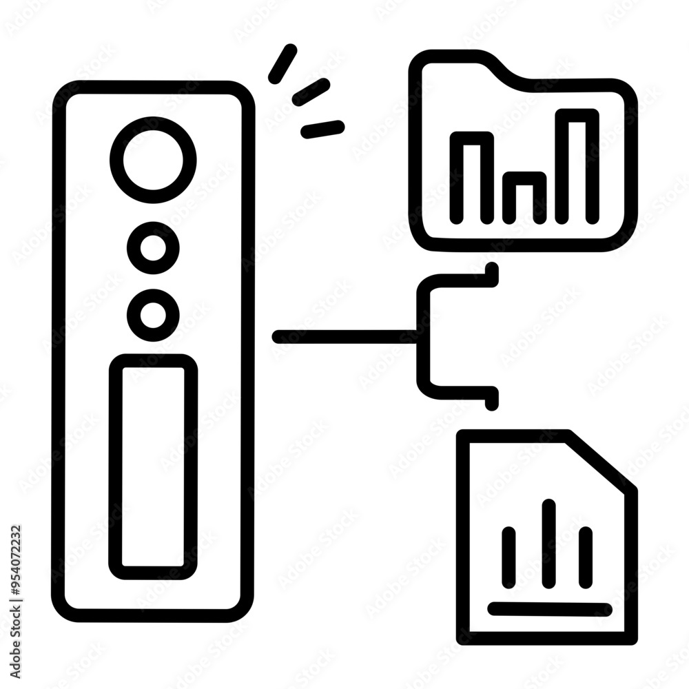 A line style icon of data integration A line style icon of data integration