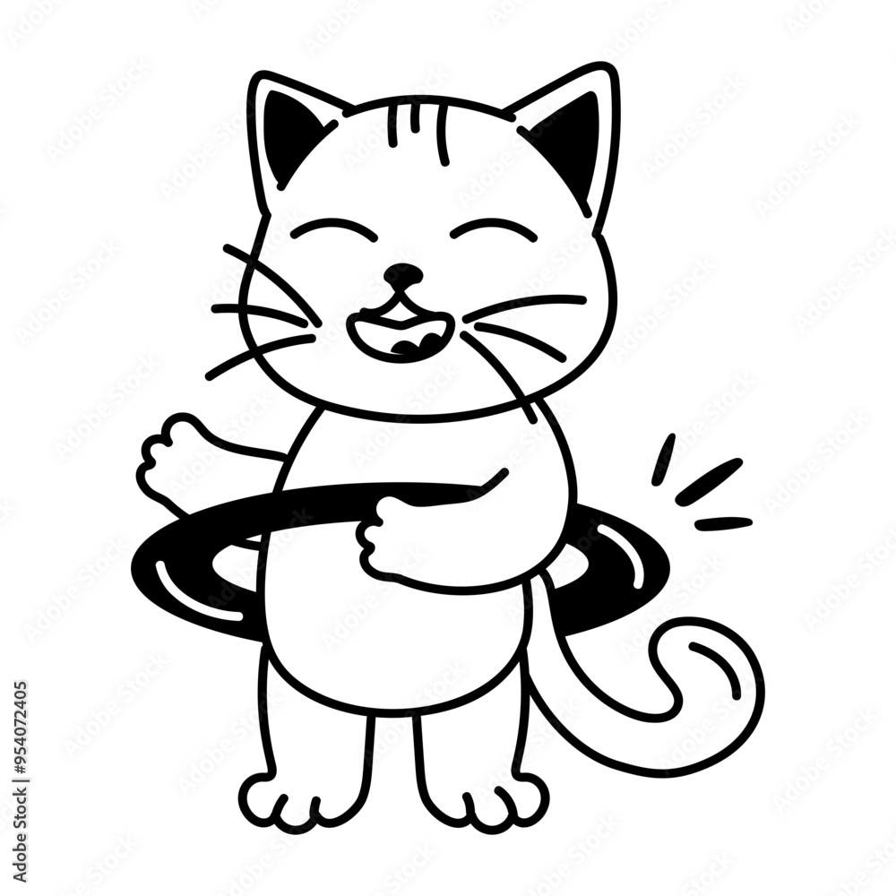 Playing cat icon in drawing style Playing cat icon in drawing style