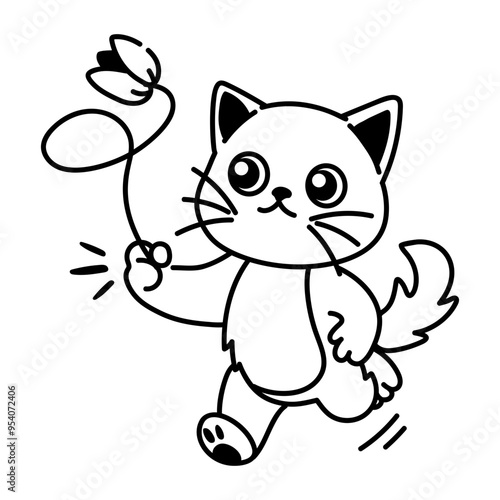 A sketchy icon of cat flower 