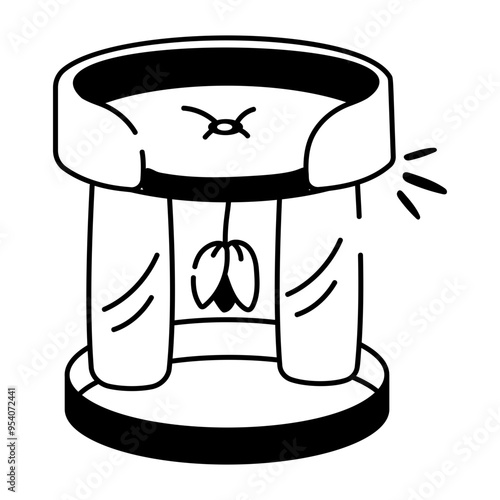 Scratching post icon in drawing style