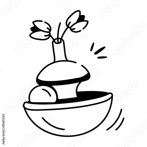 Cat ball tumbler icon in drawing style 