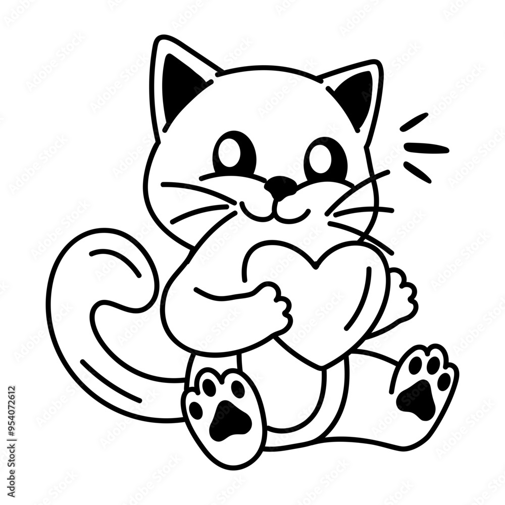 Fototapeta premium Pet love icon in doodle style