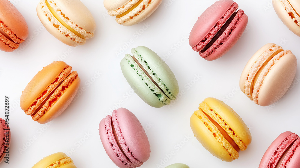 colorful French macaroons isolated on white background , sweet Macaroons Cookies colorful French macaroons isolated on white background , sweet Macaroons Cookies